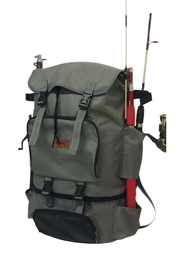 Termal Alt Bölmeli Gri Olta Sabıtlemeli Kamp Ve Balıkçı Çantası Gri