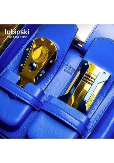 Lubinski Deri Seyahat Puro Çantası Siyah Çakmak-kesici-matara Set