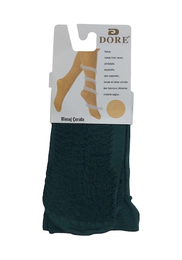 12'li Set Diz Altı Kalın Ten Göstermeyen Kadın Masaj Çorap-yeşil Yeşil