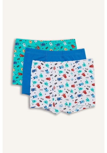 DeFacto Erkek Çocuk Canavar Baskılı 3'lü Boxer E6872A825SPWT34 DeFacto Erkek Çocuk Canavar Baskılı 3'lü Boxer E6872A825SPWT34