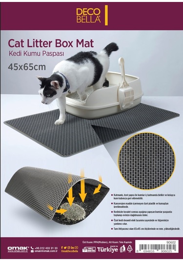 Devigo Kedi Kumu Paspası Elekli Kedi Paspası 65 x 45 CM
