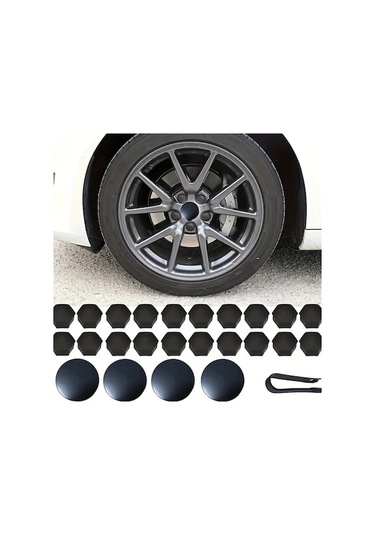 Fastbuy Turcoshop11 24 Adet Tesla Model 3 S Y Jant Kapakları Siyah Kırmızı Logo Uyumlu