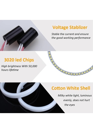 120mm-2017 Yeni Oto Halo Yüzükler Led 12 V Melek Gözü Led Cips Far 60/70/80/90/100/110/120 Mm Melek Gözler Arab