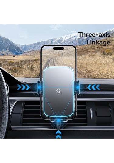 Usams Cd230 15w Doğru Hizalama Vantuzlu Kablosuz Şarj Araç Telefonu Tutucu Siyah