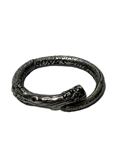 Carve Bones Dal Motifli Gümüş Yüzük 5,35 Gram