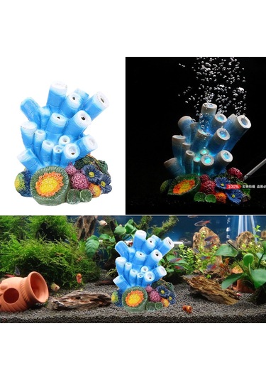 Sones Akvaryum Peyzaj Oksijen Zenginleştirici Dekoratif Hava Taş Yapay Mercan Süsler