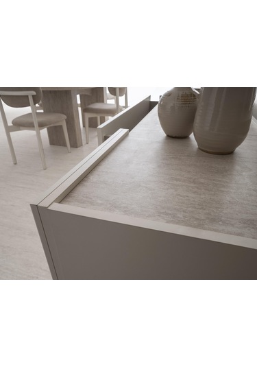 Petra Çekmeceli Dolaplı Aynasız Büfe Konsol 180x48x78cm Krem