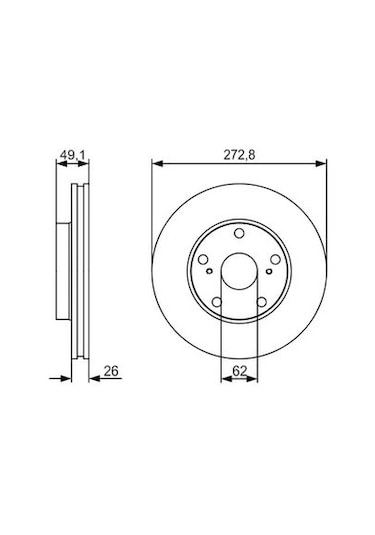 Toyota Auris E15 06-12 1.4 D4d 2006-2012 Bosch Ön Disk 273x26mm 2 Adet