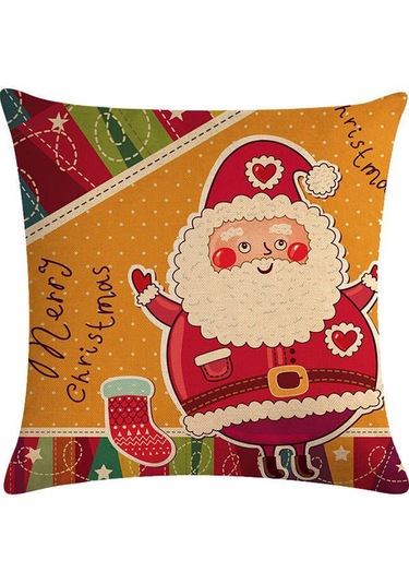 Qingmipy Noel Santa Desenli Kanvas Yastık Kılıfı - Ev Dekorasyonu Için Konforlu, Nefes Alıcı Keten Malzeme - Yastık İçini Dahil Etmez Model 9 Diğer