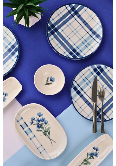 Tabak Evi Porselen Silvia Kahvaltı Ve İkram Takımı 6 Kişilik 14 Parça Tvl14kahprs1213 Çok Renkli