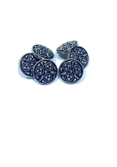 Kaban Mont Düğmesi / Metal Düğme / Antrasit Gümüş / 3 Cm / 6'lı S