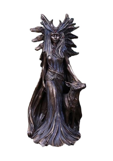 15cm Hekate Yunan Mitolojisi Sihir Tanrıçası Köpekleriyle Figür, Reçine