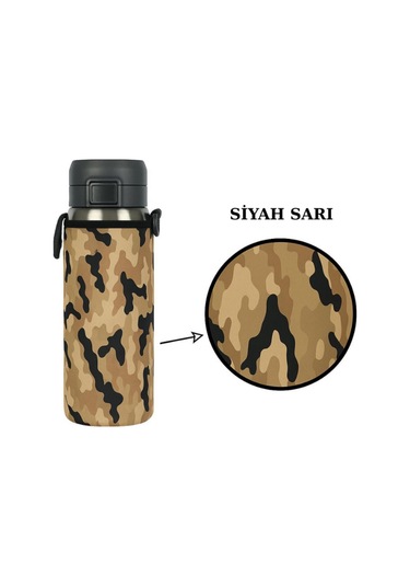 Quick Flip 1.06 Lt. İle Uyumlu Omuz Askılı Termos Kılıfı SİYAH-SARI