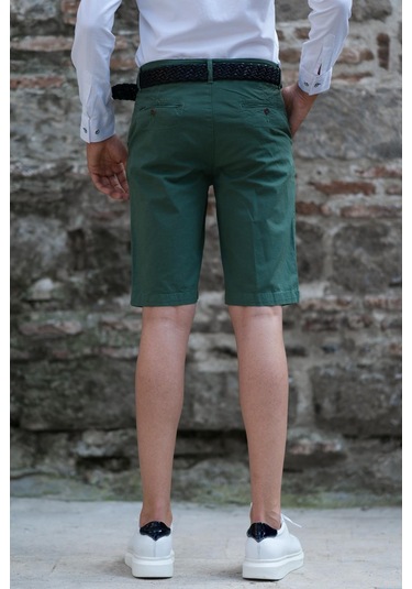 Gabardin Kumaş Bitik Desenli Pamuklu Regular Fit Chino Yan Cep Erkek Şort 001