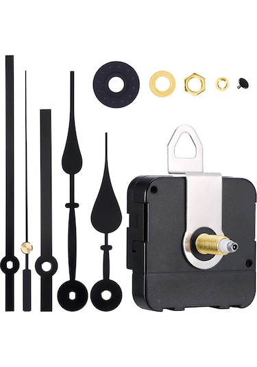 Ranyeek 2 Adet Siyah Saniye İğnesi İle Metal Saat Parçaları, Dayanıklı I-eksenli Ve Yüksek Torklu Kvartz Saat Motoru Tamiri İçin Kutulu Set