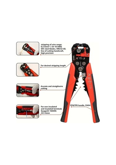 Fastbuy Türkçe Optimizlenmiş Ürün Başlığı: Yüksek Güçlü Otomatik Kablo Kesici Profesyonel Elektrikçi Aletı 24 10 Awg Antiskid