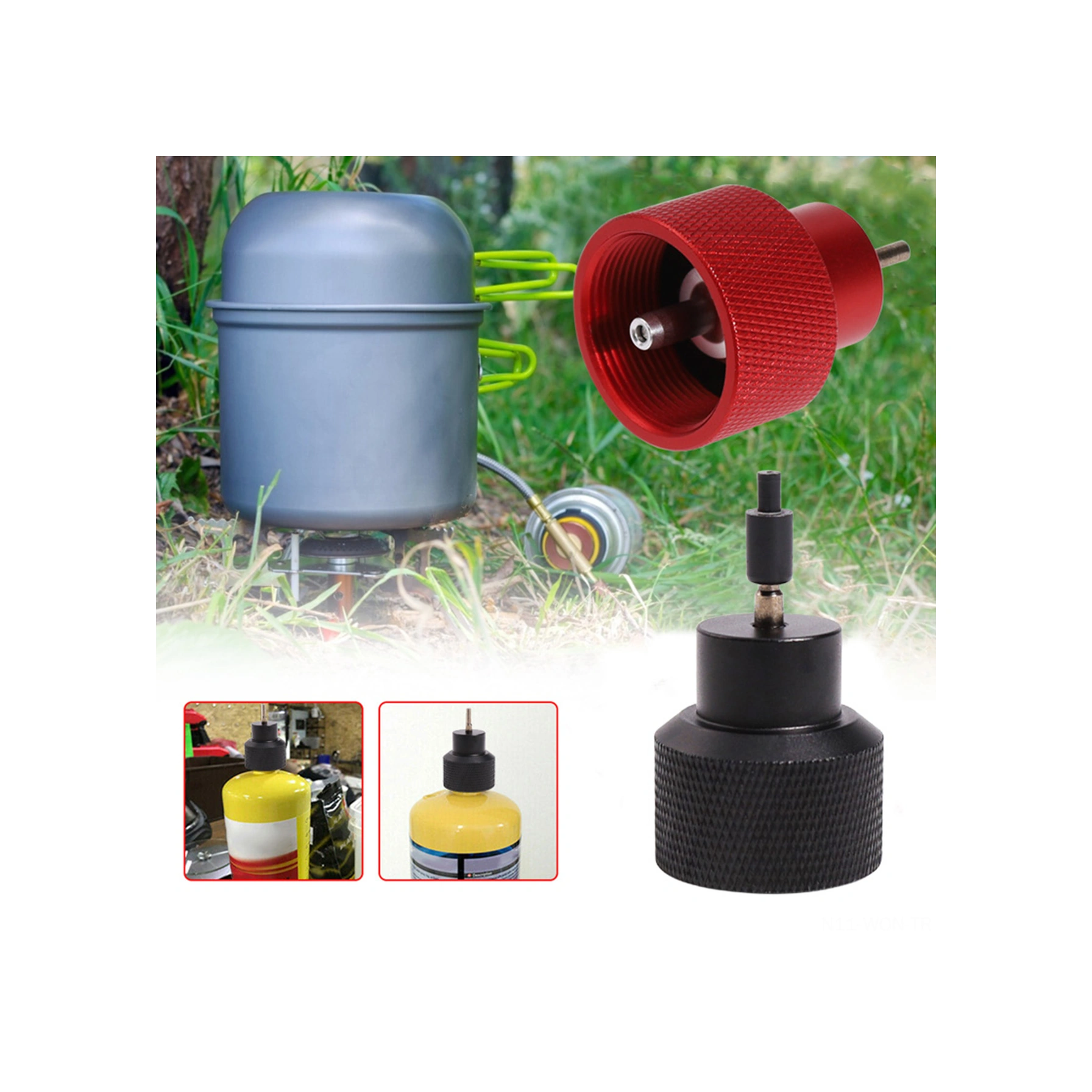 Neevoyu Kırmızı Metal-silikon Propane Dolum Bağlantısı, Gbb Magazinleri İçin Dış Mekanlı, Kaçırmaz Tasarım, Standart Kamp Gaz Tankı Uyumlu Kırmızı