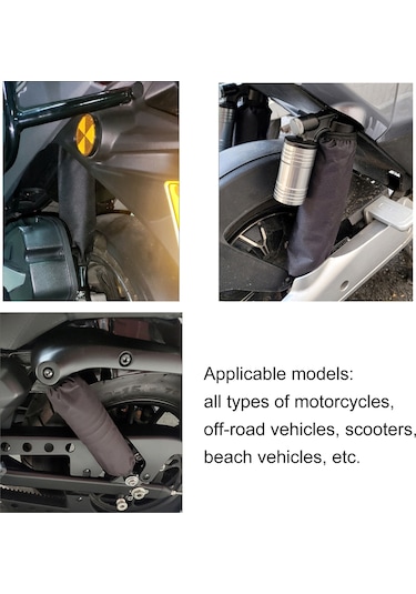 Dianziye Motorsiklet Amortisör Koruyucu Kılıf Nilon Siyah 27cm Su Geçirmez Toz Engeli Tüm Modelleri Uyumlu