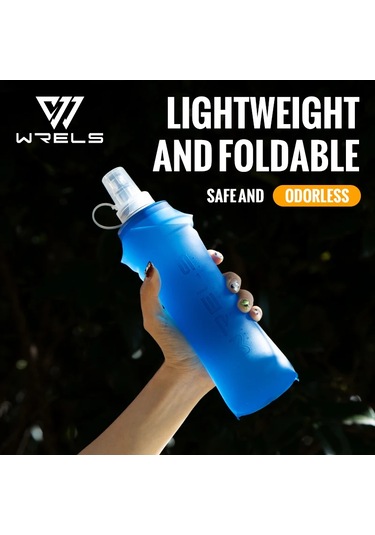 Wrels Yumuşak Şişe Katlanır Katlanabilir Su Şişesi Tpu Bpa Ücretsiz Açık Spor Dark Blue 500ml Dark Blue 500ml