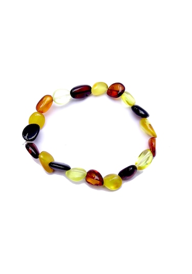 Tesbih Rüyası Gök Kuşağı Damla Kehribar Bileklik Çok Renkli