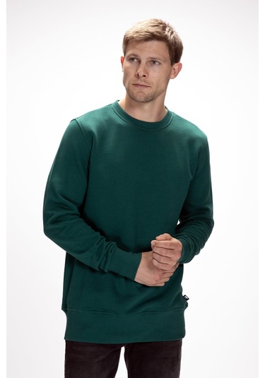 Corner Yeşi L Crewneck Erkek Sweatshirt Koyu Yeşil