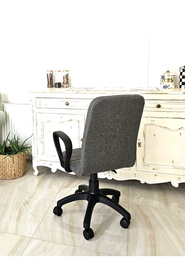 Monoblok Ofis Öğrenci Çalışma Koltuğu Gri Açık Gri