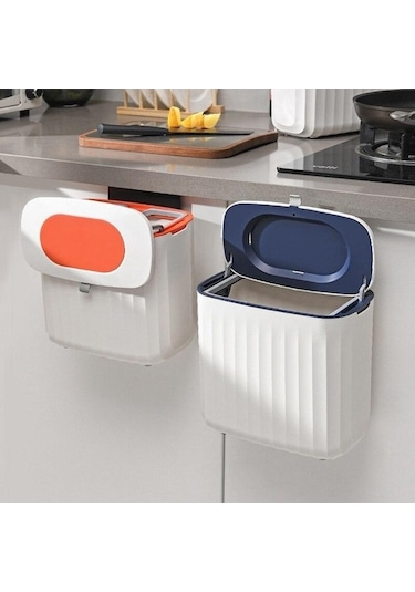 Turuncu 8l Duvara Monte Çöp Tenekesi Mutfak Dolabı Kapı Asılı Çöp Kutusu Geri Dönüşüm Çöp Kutuları Banyo Tuvalet Çöp Kutuları Çöp Kovası A Turuncu