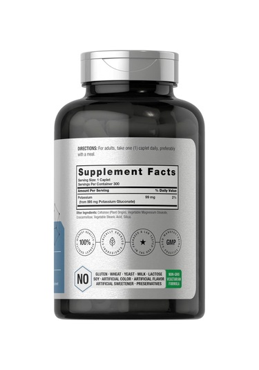 Horbäach Chelated Potassium Gluconate 595mg 300 Capsul.usa ...