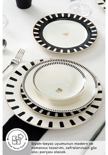 Karaca  Elegance Bone 50.Yıl İmza Koleksiyonu Kore 24 Parça 6 Kişilik Yemek Takımı