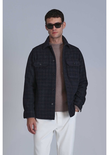 Lufian Erkek Focus Basic Slim Fit Gömlek 112010661 Antrasit Antrasit