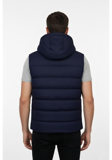 Erkek Spor Kapüşonlu Yelek Regular Kalıp 961-309 Bgl-st04874 Lacivert