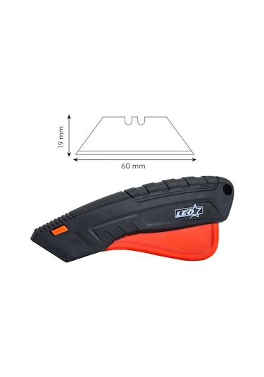 Leo Sx-9607 Otomatik Geri Çekmeli Emniyetli Maket Bıçağı