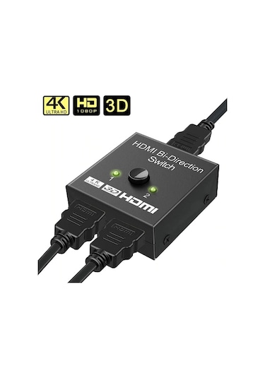 2 Port Çift Yönlü Hdmi Çoklayıcı Bölücü Splitter Switch Çoğaltıcı