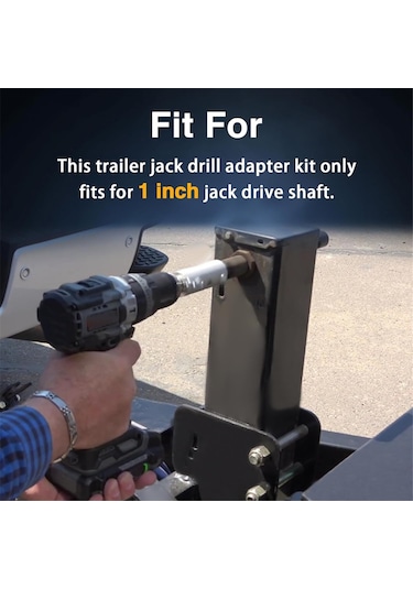 Xurunkeji Paslanmaz Çelik Römork Krikosu Elektrikli Matkap Adaptörü Ve 2 Adet 1/2 İnç Soket Adaptör Ucu, Kriko Tahrik Mili İle Uyumlu