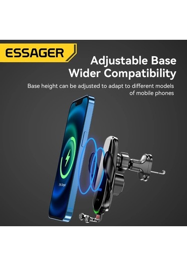 Tysm Joyjadehub Essager Qi 15w Kablosuz Şarj Araç Tutucusu, Otomatik Aç/kapa, 1 Adet 1pc