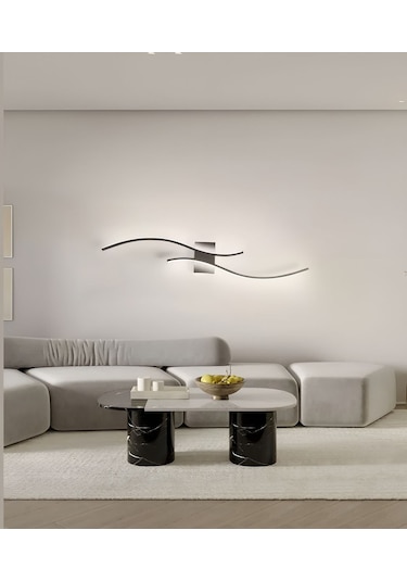 Kuğu / Aplik / 100 Cm / 3 Renk Işık / Antrasit Renk Antrasit