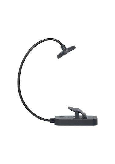 Yaleker Usb Şarj Edilebilir Led Kitap Lambası, 8 Led'li Uzun Tip Işık, 3 Renk Sıcaklığı, Dimmable, Siyah Model 1 Siyah