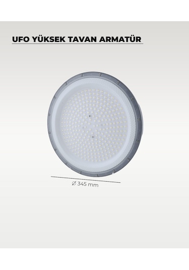 Yüksek Tavan Ufo Armatür 200w - 4000k Günışığı Gri