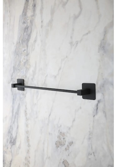 Primesegment Yapışkanlı Krom Banyo Havluluk Siyah