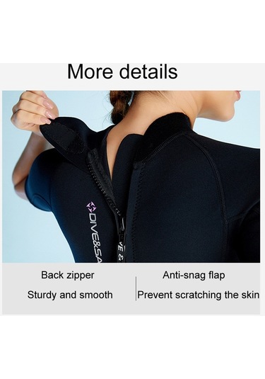 Dıve&saıl 1.5mm Kısa Kollu Tek Parça Warm Wetsuit Sörf Şnorkel Kış Yüzme Dişlisi Erkek 001