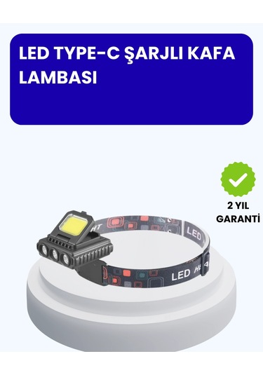 800 Lumen Led Kafa Lambası Cob Ve Xpe Led Type C Şarjlı Ayarlanabilir Diğer