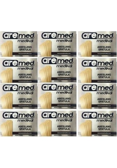 Aremed Abeslang Tahta Dil Basacağı Dil Çubuğu Ahşap Ağda Spatulası 12 x 100'lü