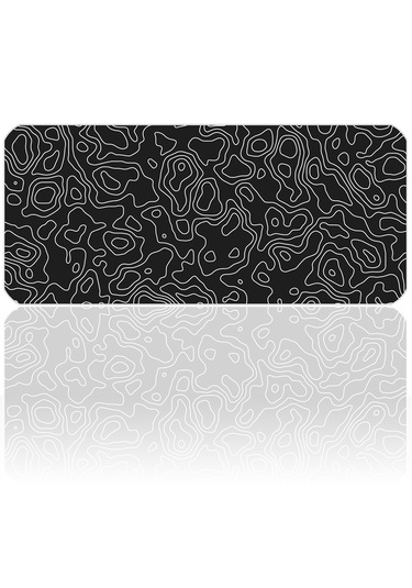 70x30cm Black Topography Map İlyuka Xl Gaming Oyuncu Mousepad