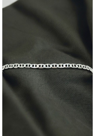 Modagümüşevi 925 Ayar Gümüş 4mm Forse Barlı Erkek Zincir Bileklik Özel Kutulu