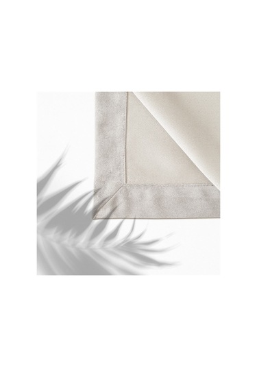 Kadife Dokulu Masa Örtüsü Açık Krem Rengi-330