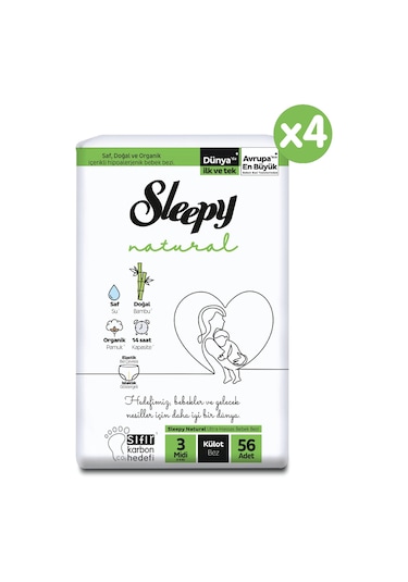 Sleepy Natural Ultra Paket Külot Bez 3 Numara Midi 224 Adet