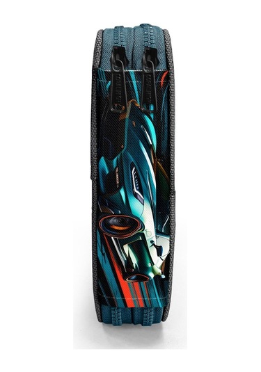 Coral High İki Katlı Düzenleyici Kalem Kutusu - Yeşil Yarış Arabası, Erkek Çocuk, Yeşil Yarış Arabası Yeşil