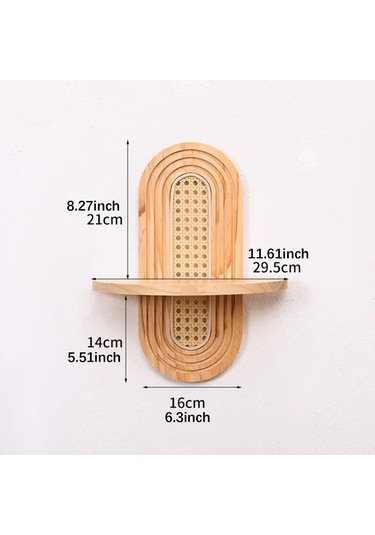 Suntek Kemer Ahşap Raf Standı El Sanatları Askılı Veranda Ahşap Rengi