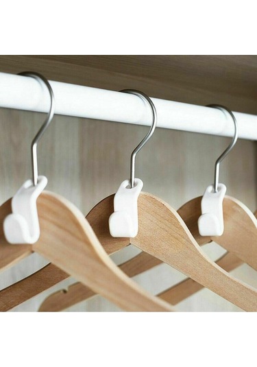 Shineyee Ev İçin 50 Adet Beyaz Kalın Plastik Halka Askı, Kolay Kullanıma Uygun, Konforlu Ev Yaşamı Sağlar, Üst Üste Konulabilir, Dayanıklı Malzeme Diğer