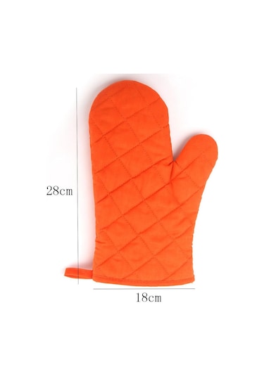 Mikrodalga Izgara İçin Polyester-pamuklu, Isıya Dayanıklı Fırın Eldiveni 2 Adet Mutfak Eldiveni - Turuncu Diğer
